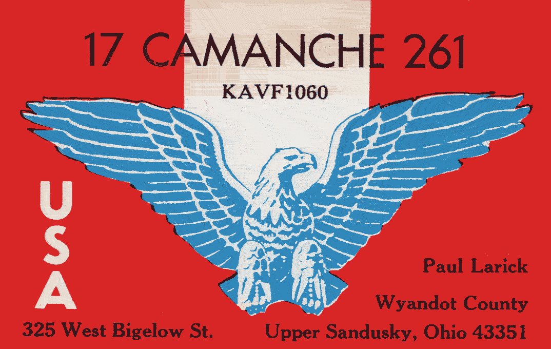 QSL card showing an eagle.